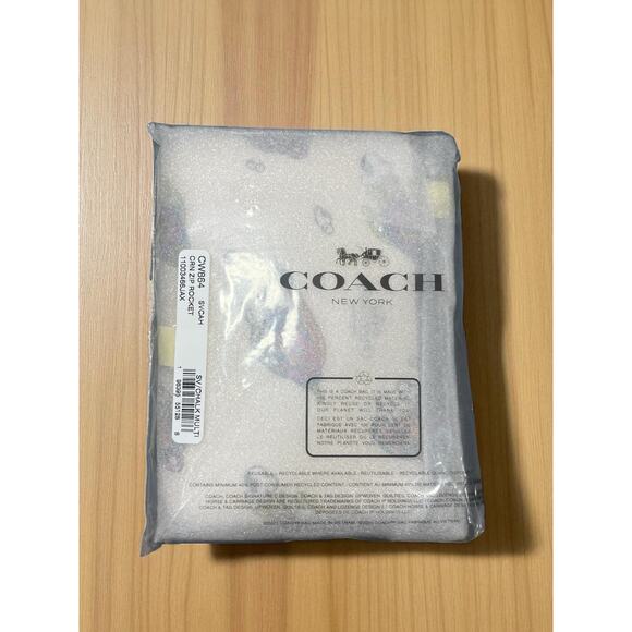 New With Tags Coach CW864 Cosmic Coach Corner Zip Wristlet With Rocket Print - Picture 5 of 7